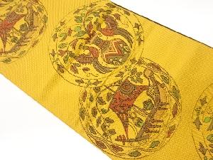 本場筑前博多丸文に向かい鳳凰・船模様織出し名古屋帯